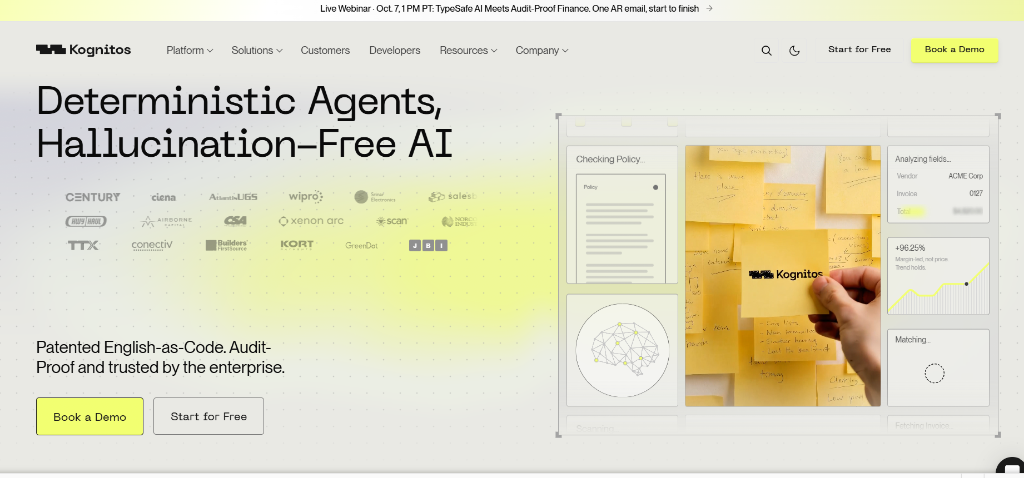 Kognitos Homepage - English-as-Code AI Automation